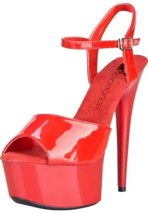 6" Red Platform Sandal Shoe with Strap