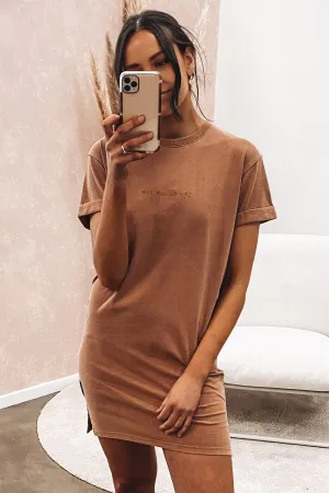 AAE Washed Tee Dress Tan