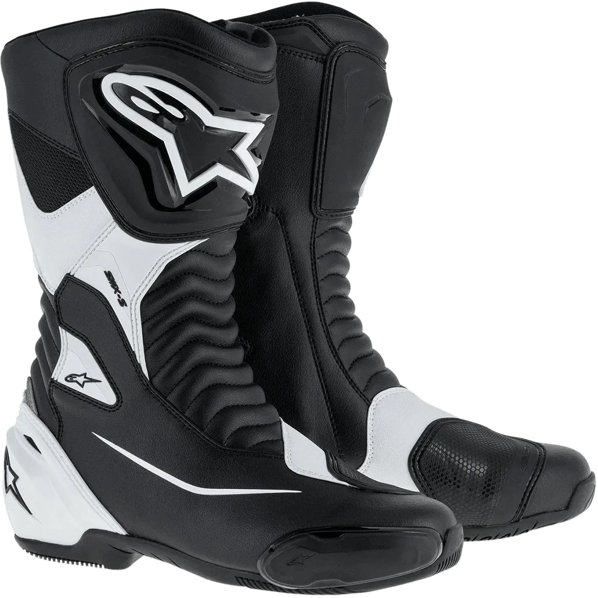 Alpinestars SMX S Black/White Boots - Size US 7.5 / Euro 41 - USED