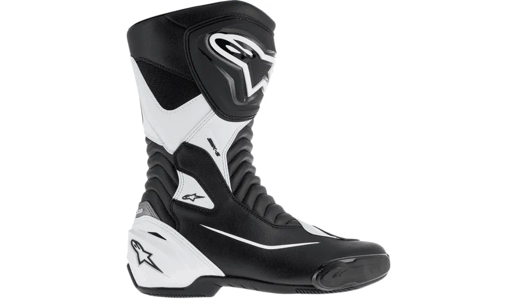 Alpinestars SMX S Black/White Boots - Size US 7.5 / Euro 41 - USED