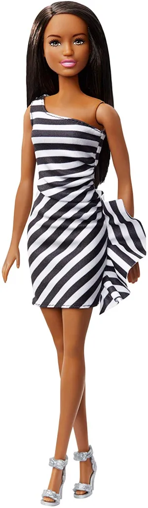 Barbie 60th Anniversary Doll Black & White Dress Black Hair