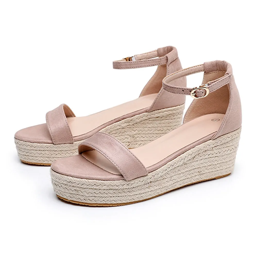 Bohemian-style Platform Heels Ankle Strap Wedges Heels