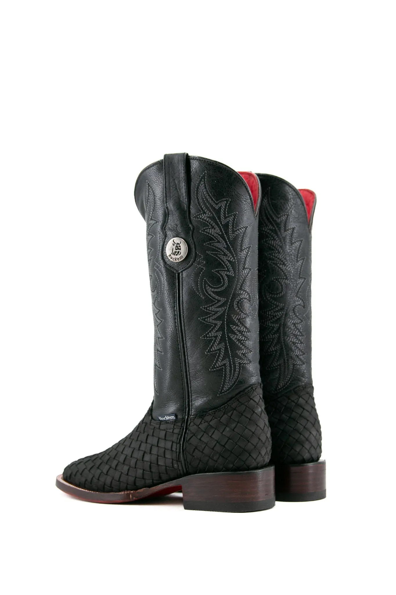 Brooklynn Woven Red Bottom Square Toe Cowgirl Boot