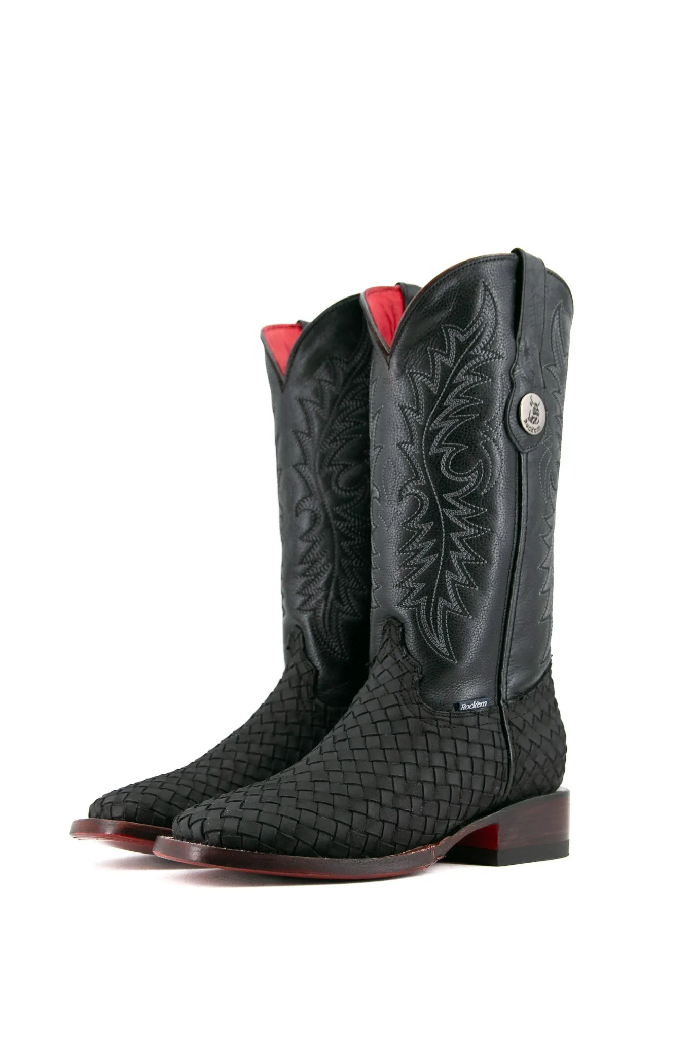 Brooklynn Woven Red Bottom Square Toe Cowgirl Boot