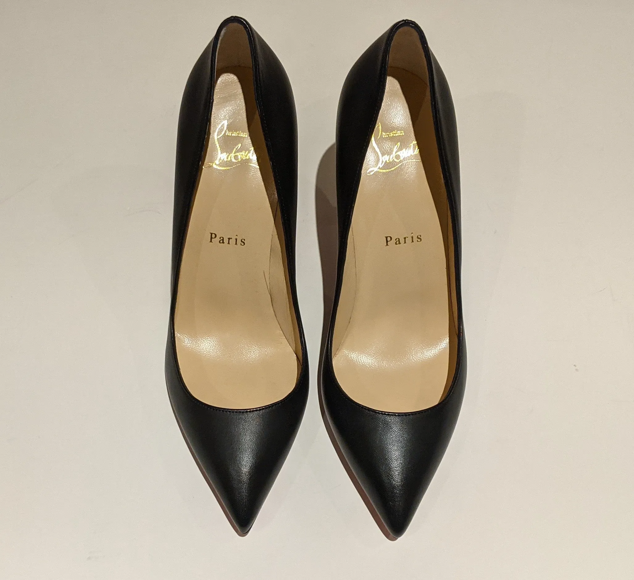 Christian Louboutin O Pigalle Black Leather 85 Heels