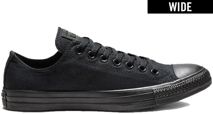 Converse Chuck Taylor All Star Low Top Wide Width Monochrome Black