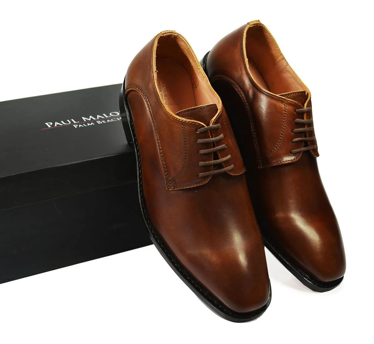 DALLAS Classic Plain Derby in Bombay Brown by Paul Malone