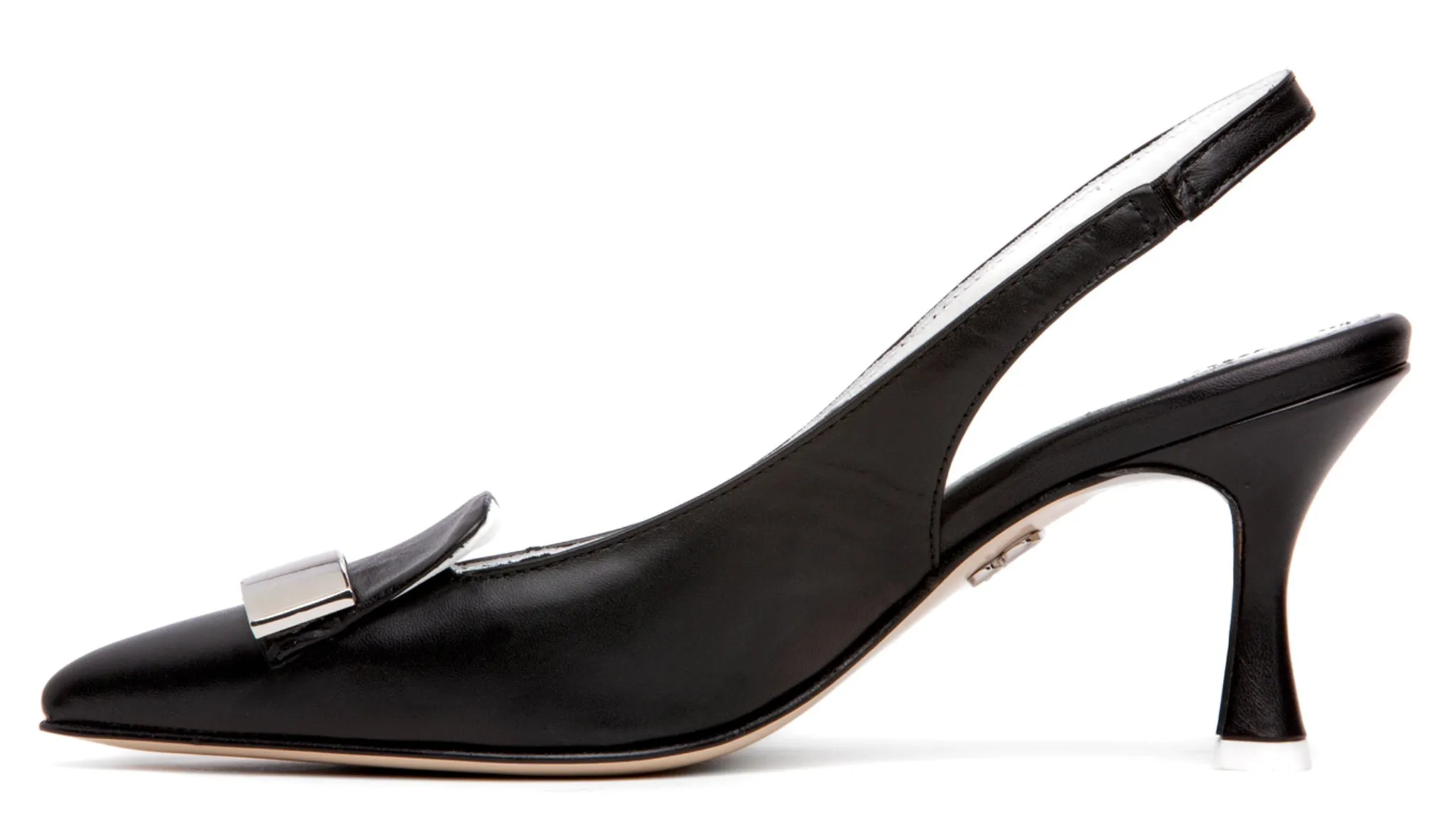 Fiona Black Leather Slingback