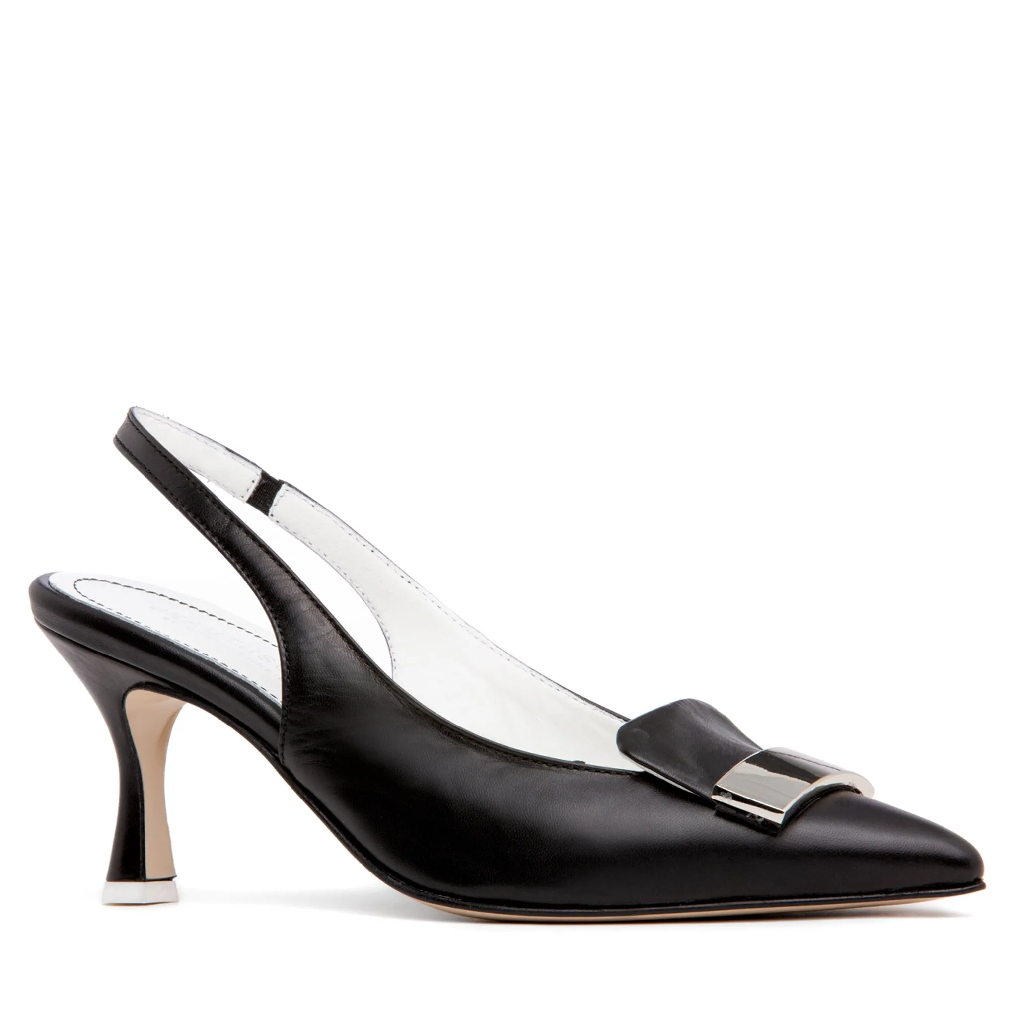 Fiona Black Leather Slingback