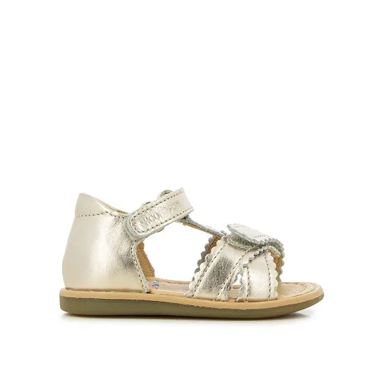 Light Bronze Cross Velcro Alaska Sandals