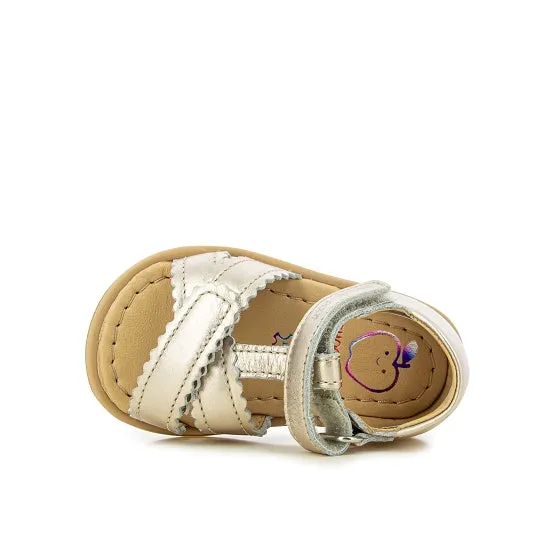 Light Bronze Cross Velcro Alaska Sandals