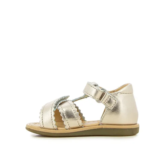 Light Bronze Cross Velcro Alaska Sandals