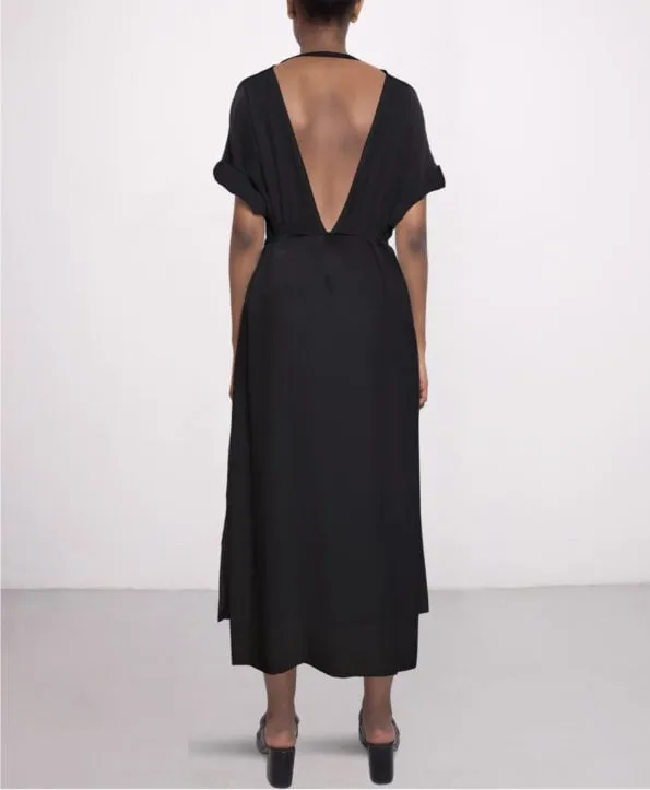 Long Day Silk Dress Black