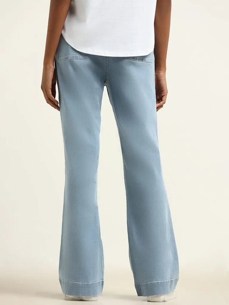 LOV Light Blue Relaxed - Fit Mid - Rise Jeans