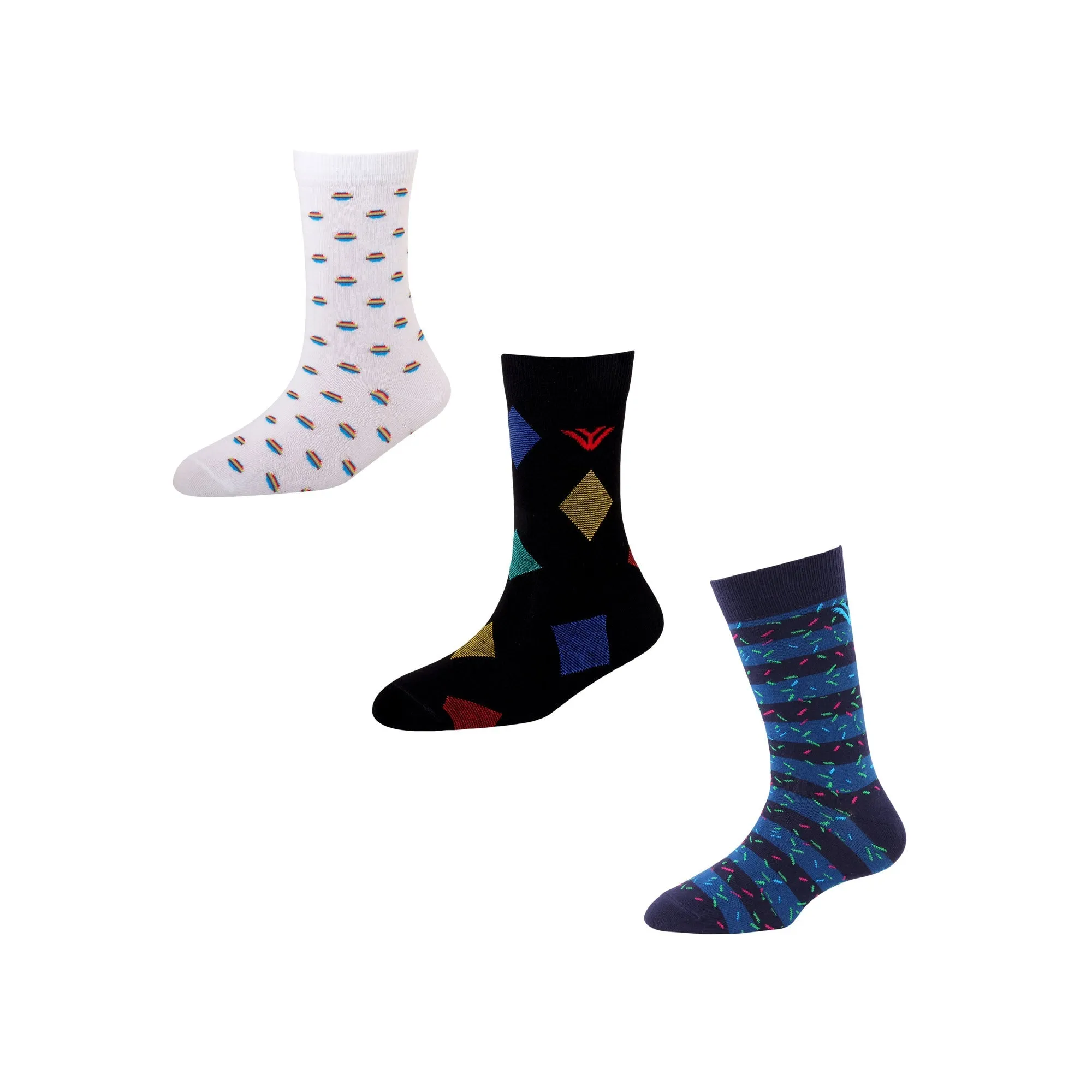 Men's FL03 Pack of 3 Cotton Fashion Crew Socks