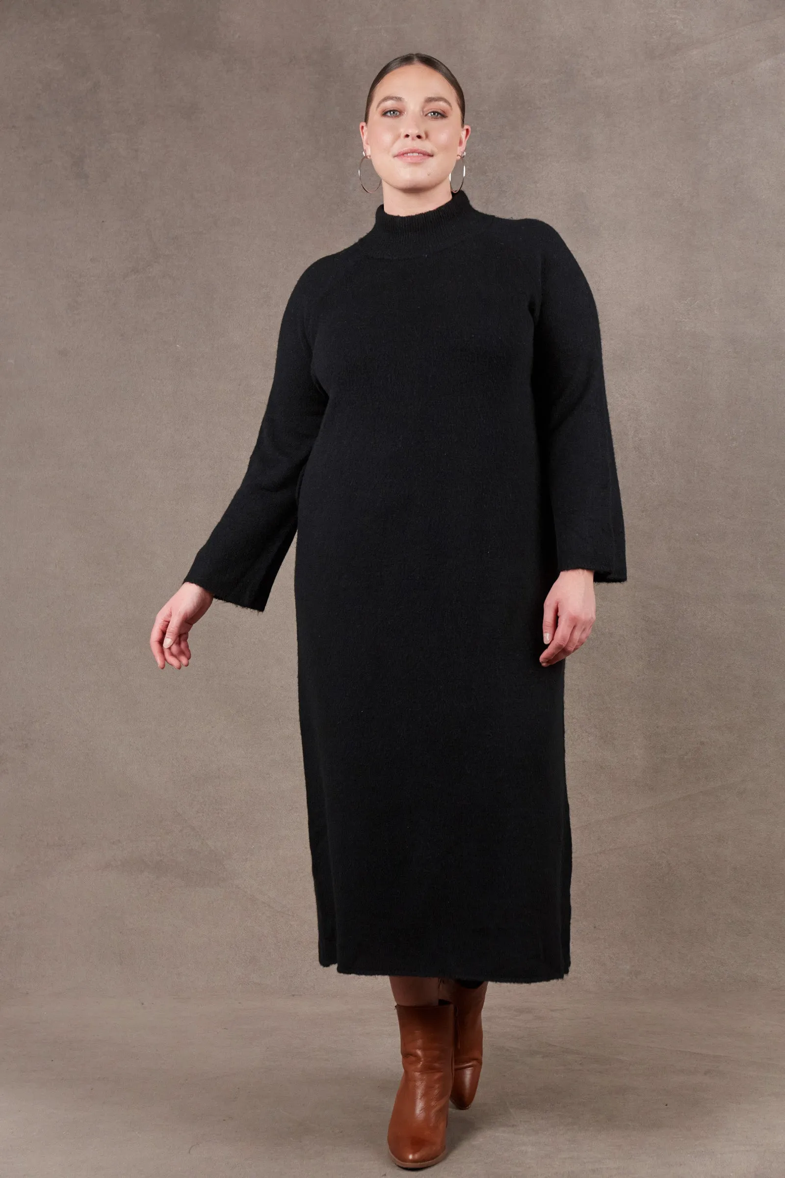 Paarl Tie Knit Dress - Ebony