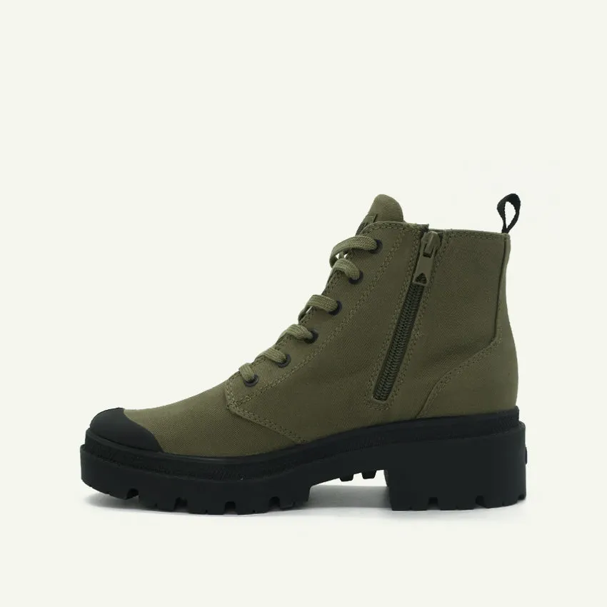 PALLABASE TWILL WOMEN'S BOOTS -  OLIVE NIGHT