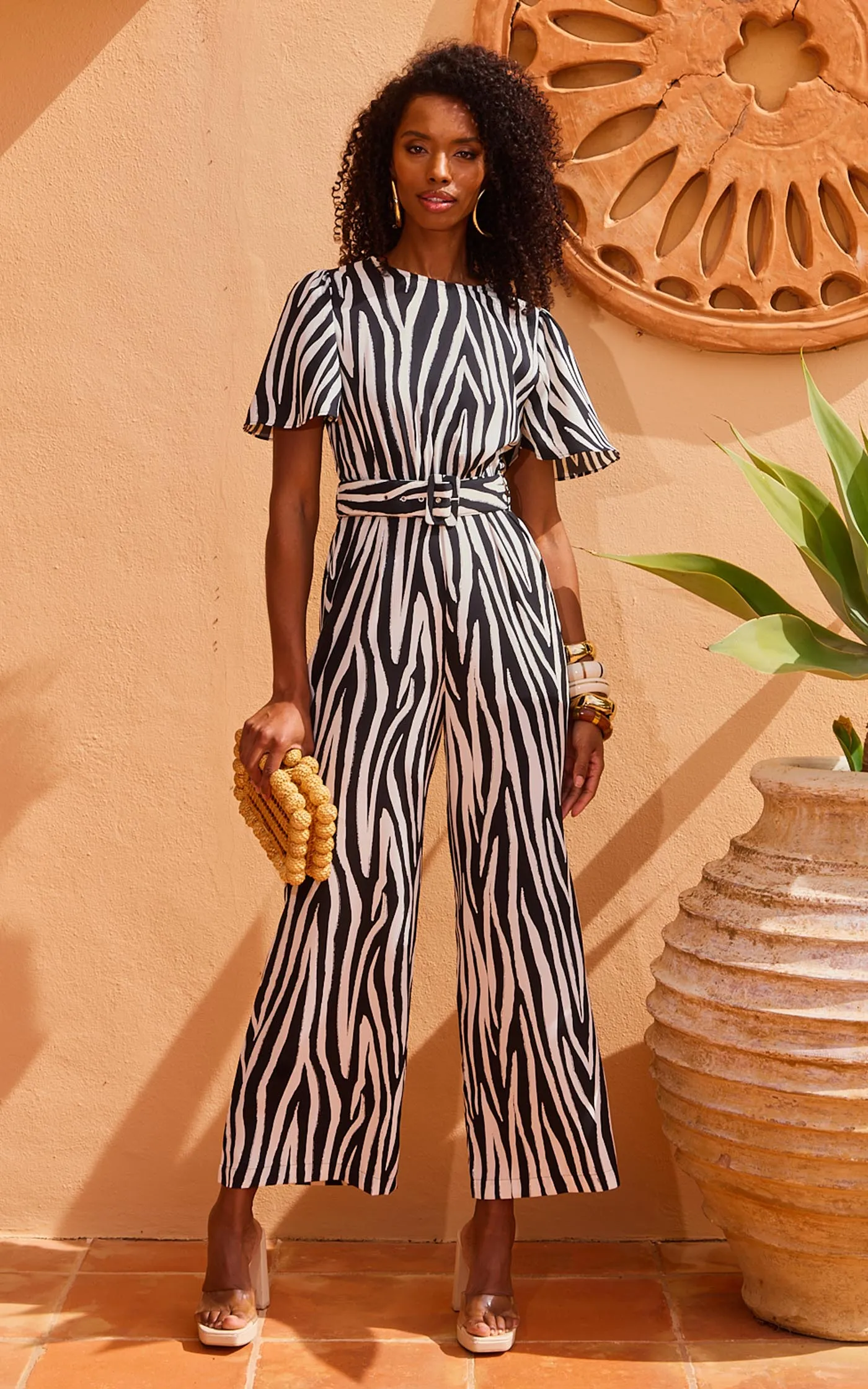 Saskia Jumpsuit In Monochrome Zebra (Reversible)