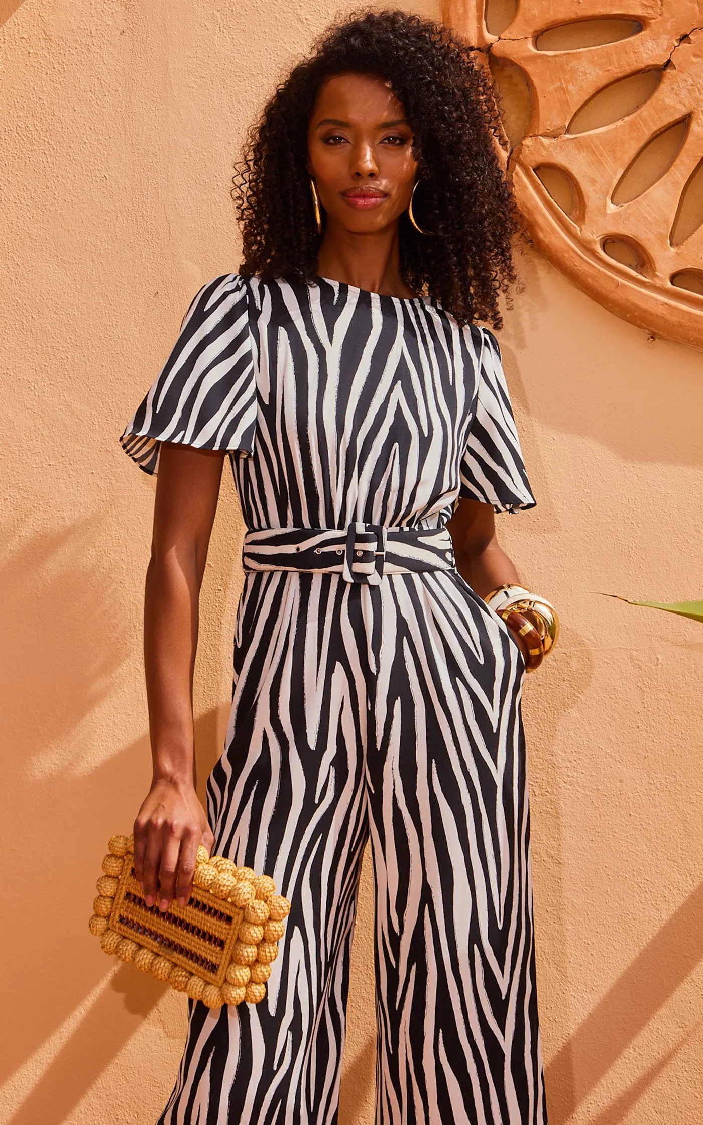 Saskia Jumpsuit In Monochrome Zebra (Reversible)