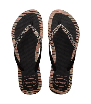 Slim Animals Fashion Flip Flops Black