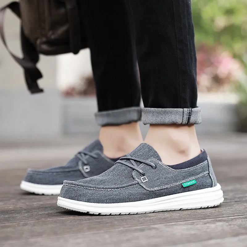 Summer Men's Canvas Shoes Comfortable Soft Men's Shoes Breathable Men Vulcanized Shoes Slip Wear Men's Casual Flat Shoes