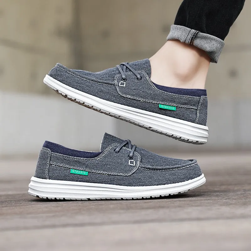 Summer Men's Canvas Shoes Comfortable Soft Men's Shoes Breathable Men Vulcanized Shoes Slip Wear Men's Casual Flat Shoes